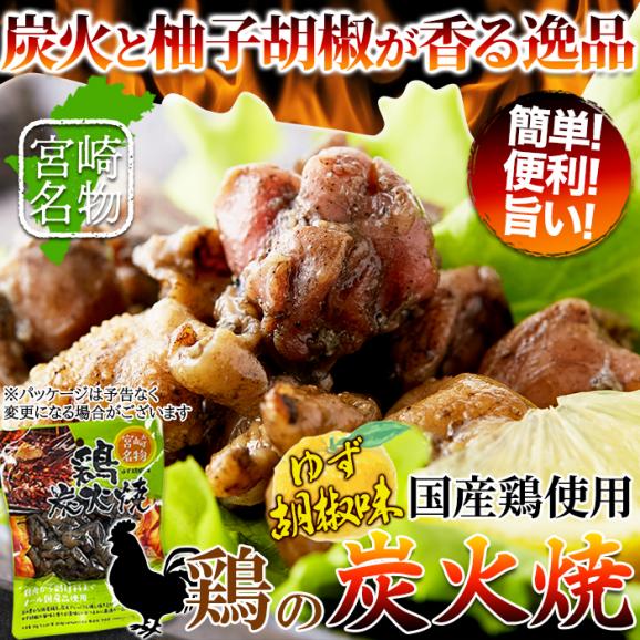 日向屋 鶏の炭火焼 ゆず胡椒味 80g&times;2個 鶏 鶏の炭火焼き メール便05