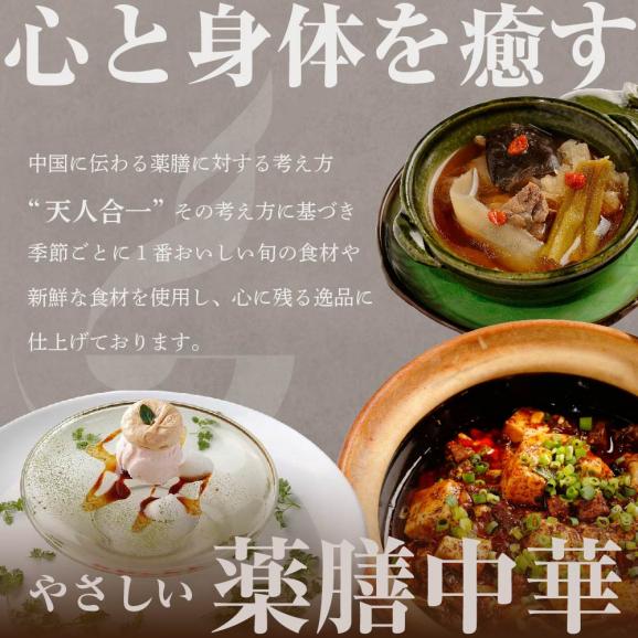 【表参道 薬膳中華】南青山Essence 心身癒す大地の恵み【別海町薬膳コース】お食事券2名様【CC0000126】（ふるさと納税 レストラン 東京 コース料理）03