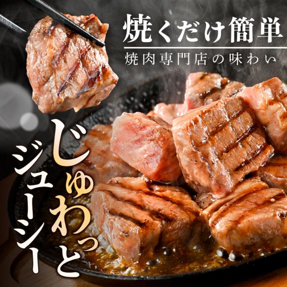 霜降り カットステーキ肉 1kg (ガーリック香味だれ)（250g×4袋）【FF0000048】02