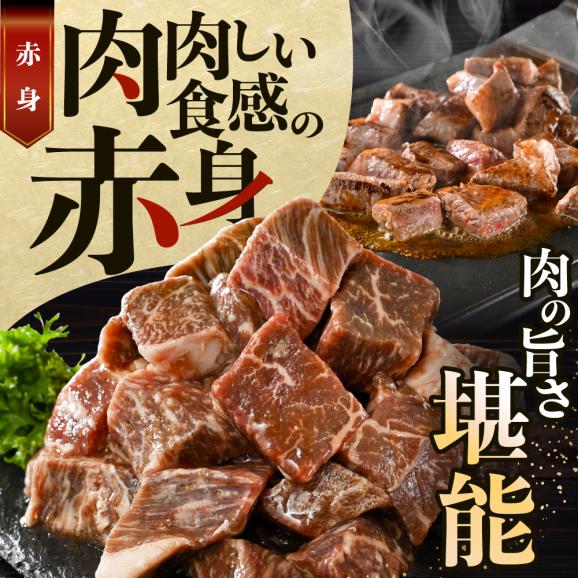 赤身 カットステーキ肉 1kg (ガーリック香味だれ)（250g×4袋）【FF0000050】03