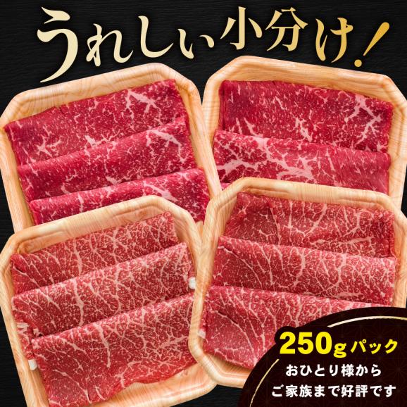 別海和牛 赤身肉スライス（モモ ウデ）1kg（250g×2パック×2箱）FF000003803