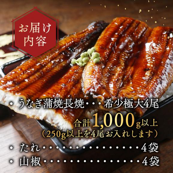 （6月）国産 希少 極大 特上うなぎ(250g&times;4尾)05