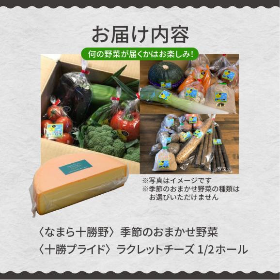 【ふるさと納税】北海道十勝芽室町 なまら十勝野 季節のおまかせ野菜 ラクレットチーズ1/2ホール 1,800g以上 セット　me000-005c05