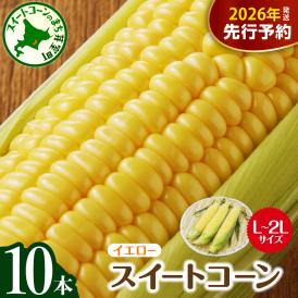 【ふるさと納税】【先行受付】【2026年7月下旬～8月中旬頃配送】北海道十勝芽室町 とうもろこし スイートコーン10本 イエロー種 me002-004c-26