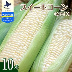 【ふるさと納税】【先行予約】【2025年産】北海道十勝芽室町 とうもろこし 10本 ホワイト種 me002-005c-25