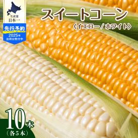 【ふるさと納税】【先行予約】【2025年産】北海道十勝芽室町 とうもろこし イエロー種5本 ホワイト種5本 me002-008c-25