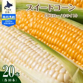 【ふるさと納税】【先行予約】【2025年産】北海道十勝芽室町 とうもろこし イエロー種10本 ホワイト種10本 me002-016c-25