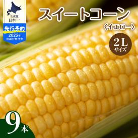 【ふるさと納税】【先行予約】【2025年産】北海道十勝芽室町 とうもろこし 2L 9本入り me002-021c-25