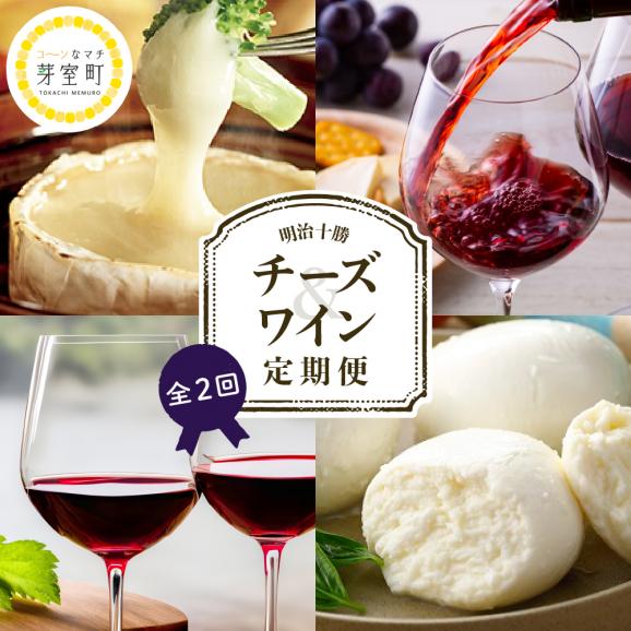 【全２回定期便】北海道十勝芽室町 明治十勝チーズとワインのセット me000-016-t2c01
