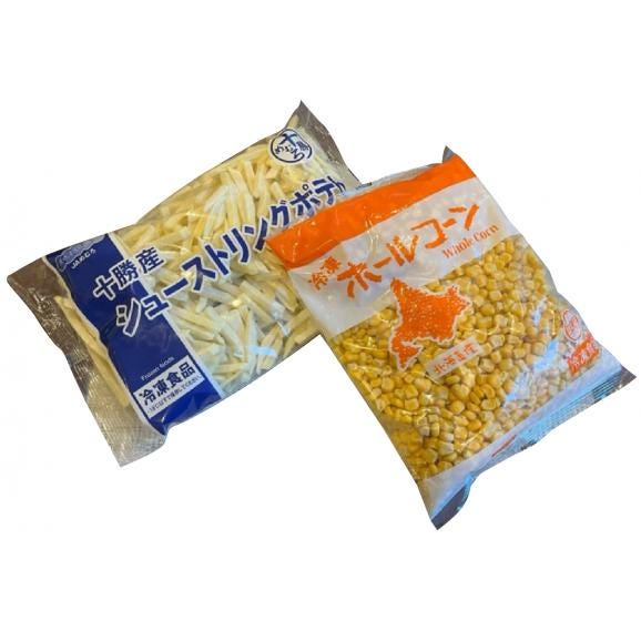【ふるさと納税】北海道十勝芽室町 生産量日本一 冷凍 ホールコーン 1kg シューストリングポテト 800g me026-032c02