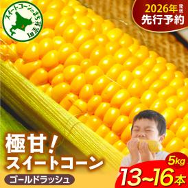 【先行受付】【2026年8月上旬〜8月中旬頃発送】北海道十勝芽室町 ファームミリオンの極甘スイートコーン 5kg me016-011c-26