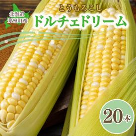 【先行受付】【2026年7月下旬～8月上旬頃配送】北海道十勝 芽室町産 朝獲れ とうもろこし ドルチェドリーム20本　me035-031c-26