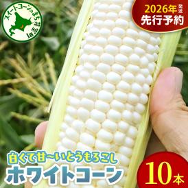 【先行受付】【2026年8月10日～8月下旬配送】北海道 十勝芽室町 とうもろこし ホワイトコーン 10本セット me078-004c-26