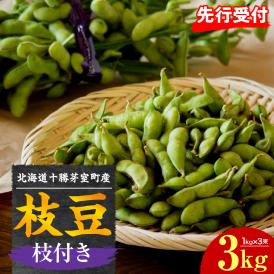 【ふるさと納税】【2025年7月より発送】北海道十勝芽室町 枝付き枝豆 3kg me081-001c