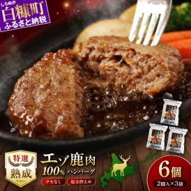 えぞ鹿肉ハンバーグ【6個（1袋2個×3袋）】_I018-0423