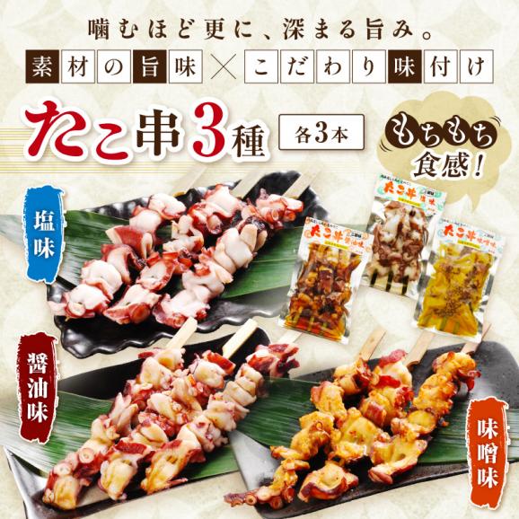 「しらぬか産柳だこ」とBBQに「たこ串(塩味・味噌味・醤油味)」のセット_I017-013705