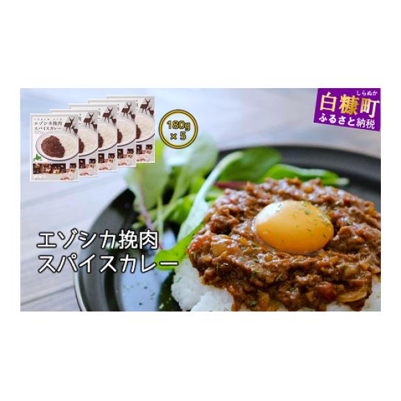 【北海道白糠町】エゾシカ肉の挽肉カレー 【1人前(180g)×5個】