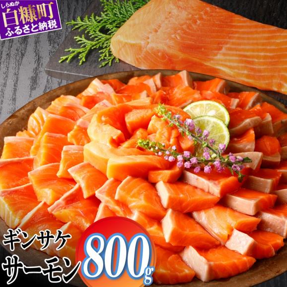 ギンサケサーモン 800g 小分け 下処理不要 ふるさと納税 海鮮 サーモン 鮭 魚 銀鮭 刺身 生食用 さけ サケ ランキング 人気 魚介類 魚介 北海道 白糠_T012-1906-261101