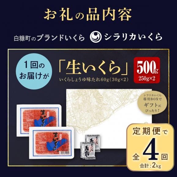年4回お届け定期便 シラリカいくら（生いくら）【500g（250g&times;2）】_K124-092306