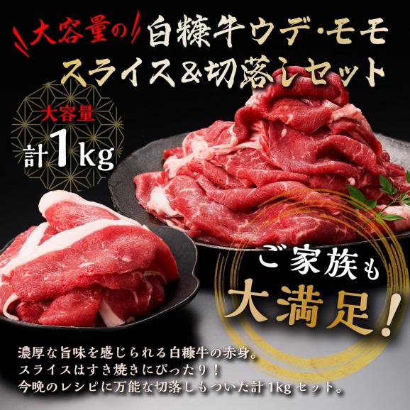 3回お届け定期便 北海道産白糠牛 赤身1kgセット（スライス800g（400g×2）、切落し200g）_I036-103002
