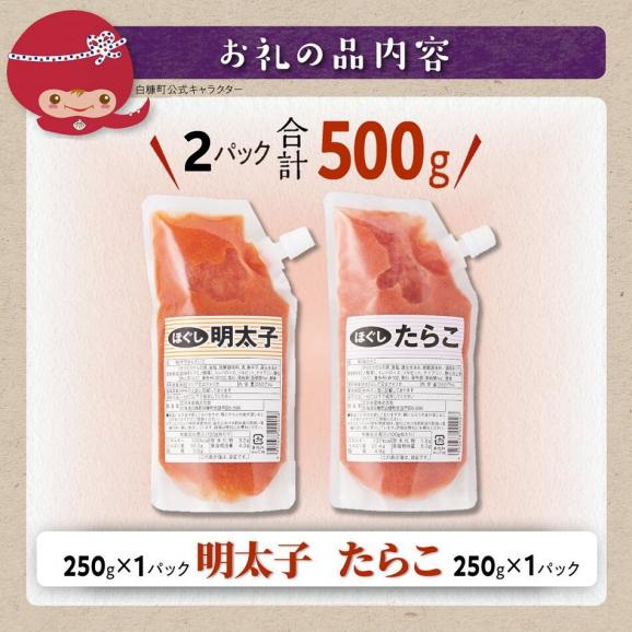 キャップ付きチューブタイプ ほぐしたらこ・ほぐし明太子 【各250g 合計500g】_I004-069206
