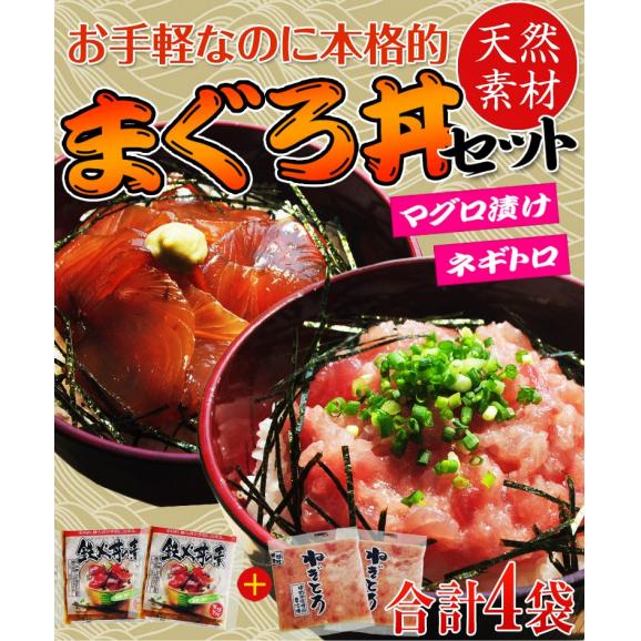 『まぐろ丼セット（マグロ漬け2P・ネギトロ2P）』　合計4Ｐ　※冷凍　○02