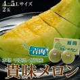 貴味メロン（青肉） 千葉県飯岡産 4〜6L×2玉 合計約3.6kg 秀品以上 ※常温　送料無料 メロン 青肉メロン