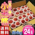 福島県産「伊達の小玉桃」 秀品 24玉（4玉×6パック） 約4kg 産地箱 ※常温　送料無料 
