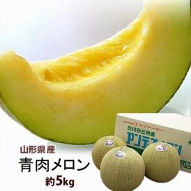 青肉メロン 山形県産 優品～秀品 約5kg (3～5玉) 産地箱 ※常温 送料無料