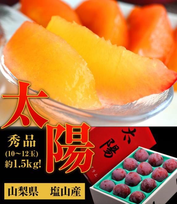 太陽プラム』 山梨県産 JAフルーツ山梨 塩山支所 秀品 風袋込 約1.5