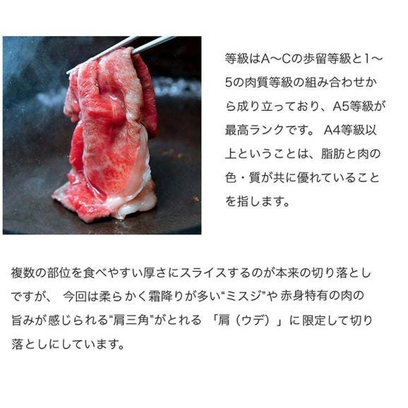 A4等級以上 黒毛和牛 肩切り落とし 1kg(500g×2P) ※冷凍 送料無料04