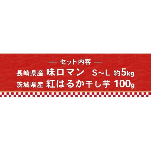 糖度12度 長崎県産 味ロマン 約5kg と 茨城県産 紅はるかの干し芋 100g の詰め合せ ※常温 送料無料 みかん02