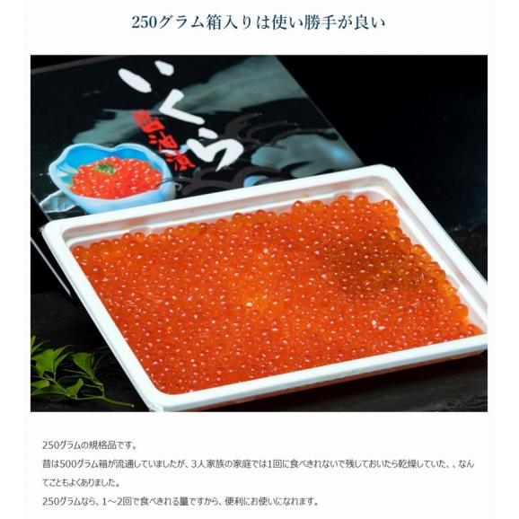 北海道産いくら醤油漬　250g（2023年新物）※冷凍 送料無料 イクラ サケ04