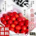 高原で育つ 佐藤錦 「夢」 群馬県月夜野産 さくらんぼ かご盛 秀品 2L 約400g 化粧箱 ※冷蔵 送料無料