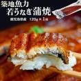 若うなぎの蒲焼 鹿児島県産 築地魚力 約120g 1尾 タレ・山椒付き ※冷凍 送料無料 うなぎ 鰻 蒲焼
