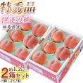 伊達の桃 ミスピーチ 福島県産 特秀品 約1.2kg&times;2箱 （1箱：4〜7玉） 産地箱 ※常温 JAふくしま未来 送料無料