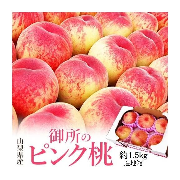 御所の桃 ピンク桃 山梨県産 1箱 約1.5kg ご自宅用 (目安：6〜7玉) 産地箱 ※常温 送料無料01