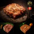 【全国送料無料】天然肉の誘惑_岡田修謹製ジビエシャルキュトリ詰め合わせ（木更津ぼたん Steak haché/猪テリーヌ/鹿テリーヌ）【3~4人前_ギフトBOX仕様】