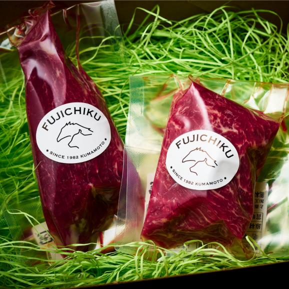 【全国送料無料・ポイント3倍】&ldquo;もちもち旨い&rdquo;馬肉生育マイスターのお墨付き&ldquo;朝採れ&rdquo;「ふじ馬刺し上赤身」80g&times;2個セット（合計160g 3~4人前 タレ・生姜付）【熊本より直送】04