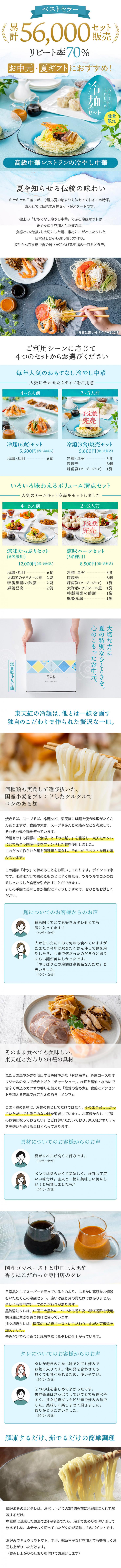 Nスタ紹介【税・送料込｜6食】お中元・父の日に！販売開始から30年、リピート率は驚異の70%！麺、タレ、具材、すべてにこだわる数量限定の贅沢おもてなし冷やし中華＜冷麺6食セット＞_説明画像01