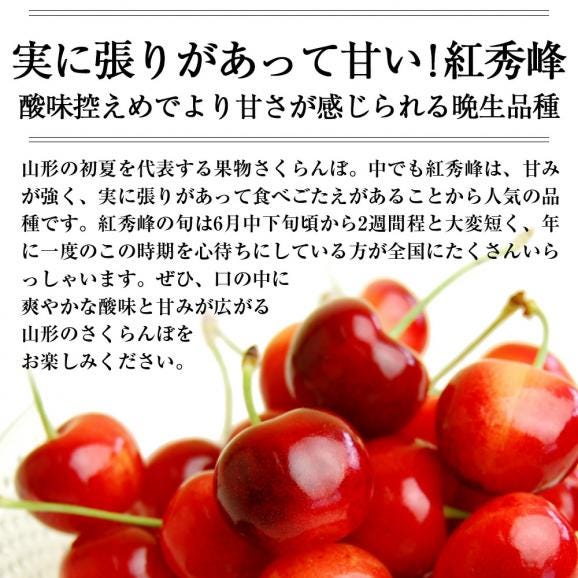 予約受付中:6月下旬頃より発送予定|プレミアムさくらんぼ紅秀峰600gバラ詰Lサイズ以上(300g×2)03