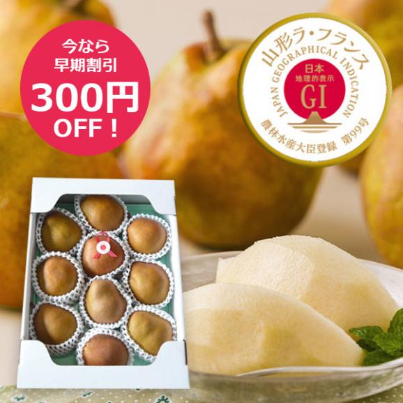   【早割300円OFF】予約受付中：11月中旬頃より発送予定|山形ラ・フランス(ゴールドラ・フランス)[GI登録]約3kg(3L～2L/9～10玉)01