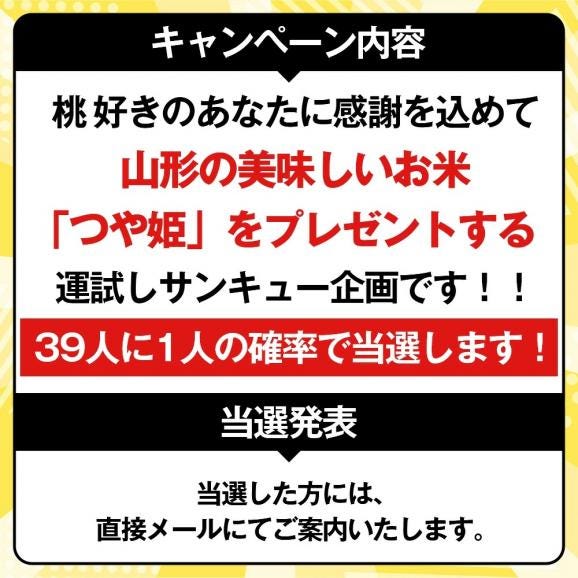 予約受付中：8月下旬頃より発送予定|【山形のブランド米つや姫2kgが当たるチャンス！39人に1人の確率で当選！】 プレミアム 白桃 約 1.5kg ( 6玉前後 ) 05