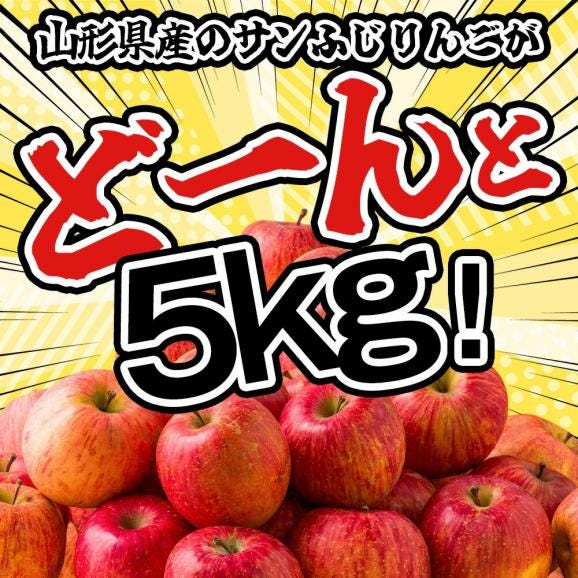 【ふじりんごが39円で買えるチャンス!39人に1人の確率で当選!】 訳ありりんご 山形のふじりんご 約5kg (玉数おまかせ)03