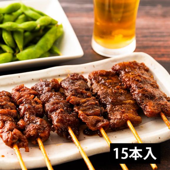 肉の中村/加熱調理済み 国産焼き鳥 詰合せ15本(もも串・皮串・山形豚バラ串)01