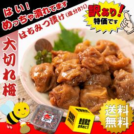 【送料無料】 梅干し 大切れ はちみつ漬け 完熟 つぶれ梅 1kg 訳あり 低塩【 塩分8% ほんのり甘い はちみつ味 】保存料無添加 熱中症対策 紀州南高梅 はちみつ 梅干 はちみつ梅干し 国産 南