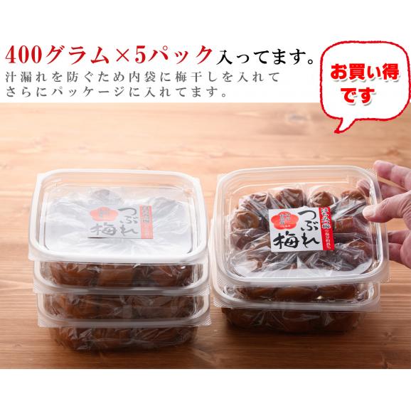梅干し はちみつ 訳あり はちみつ梅干し 2kgセット（400g×5個） 塩分8％ つぶれ梅 うめぼし 国産 梅干 紀州南高梅 はちみつ漬け 熱中症対策 誕生日 プチギフト04