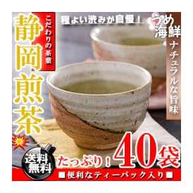 爽やかな香り♪静岡県産 煎茶 ティーバッグ 40袋（20袋×2個）【送料無料】【静岡茶】【日本茶】※代金引換不可