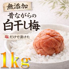 【送料無料】紀州南高梅 梅干し 無添加 白干し梅 1kg 訳あり つぶれ梅 塩分約20％ ご飯のお供 うめぼし わけあり 梅 梅干
