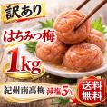 【送料無料】 梅干し はちみつ 訳あり 減塩 はちみつ梅 1kg はちみつ漬け つぶれ梅 （塩分5%） 梅 梅干 紀州南高梅 はちみつ梅干し 大粒 うめぼし わけあり 国産 南高梅 お取り寄せグルメ 